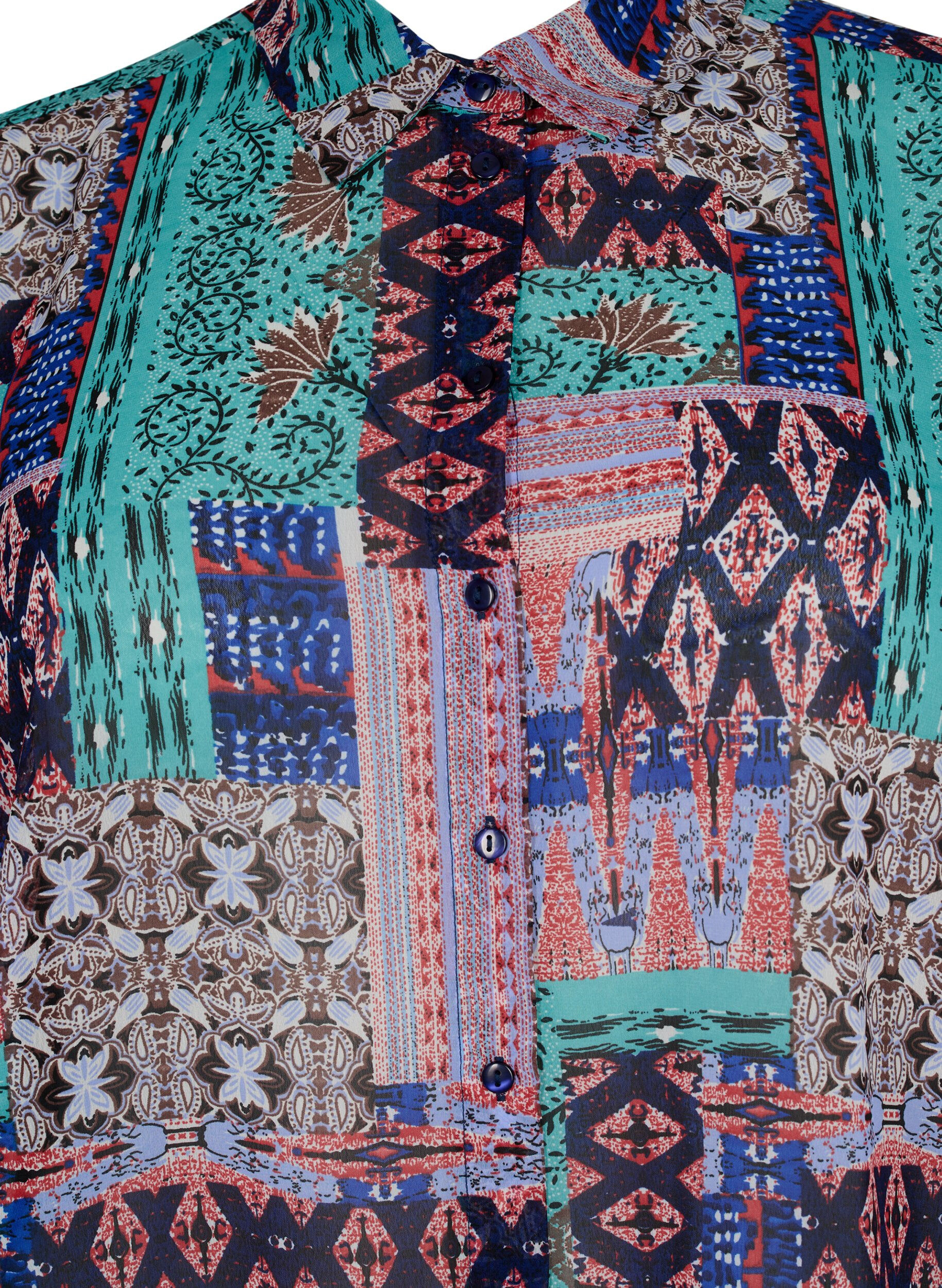 Zizzi FLASH - Chemise &agrave; manches longues avec imprim&eacute; floral, Multi Ethnic , Packshot image number 2