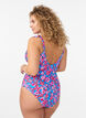 Maillot de bain floral &agrave; volants et coussinets amovibles, Bleu intense, Model image number 1