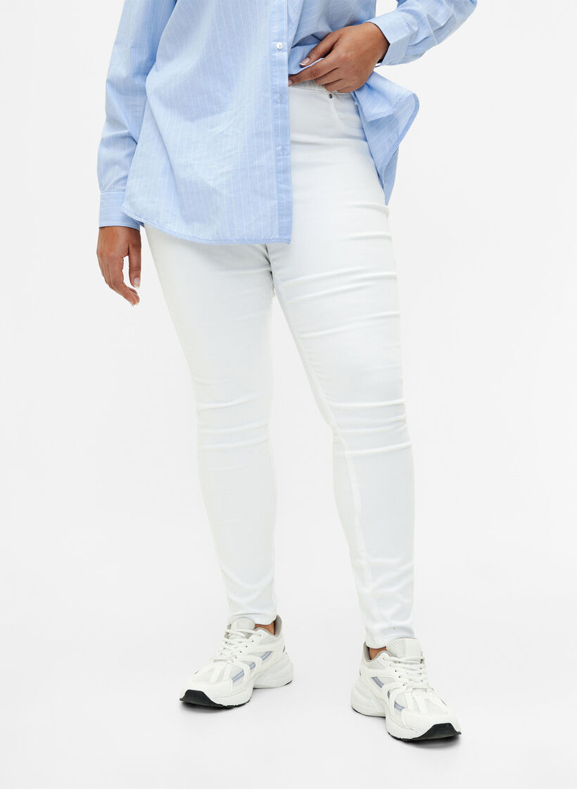 Jeggings &agrave; taille haute, Blanc, Model image number 2
