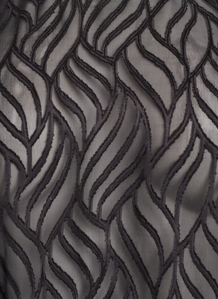 Blouse en mousseline avec un motif textur&eacute;, Noir, Packshot image number 2