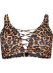 Soutien-gorge de bikini imprimé léopard avec détail string, Autentic Leopard, Packshot image number 0
