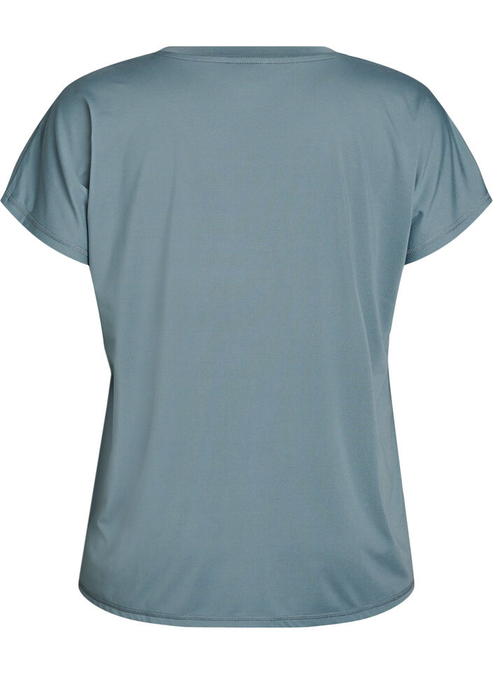 T-shirt d&rsquo;entra&icirc;nement ample avec col en V, Gris bleut&eacute;, Packshot image number 1