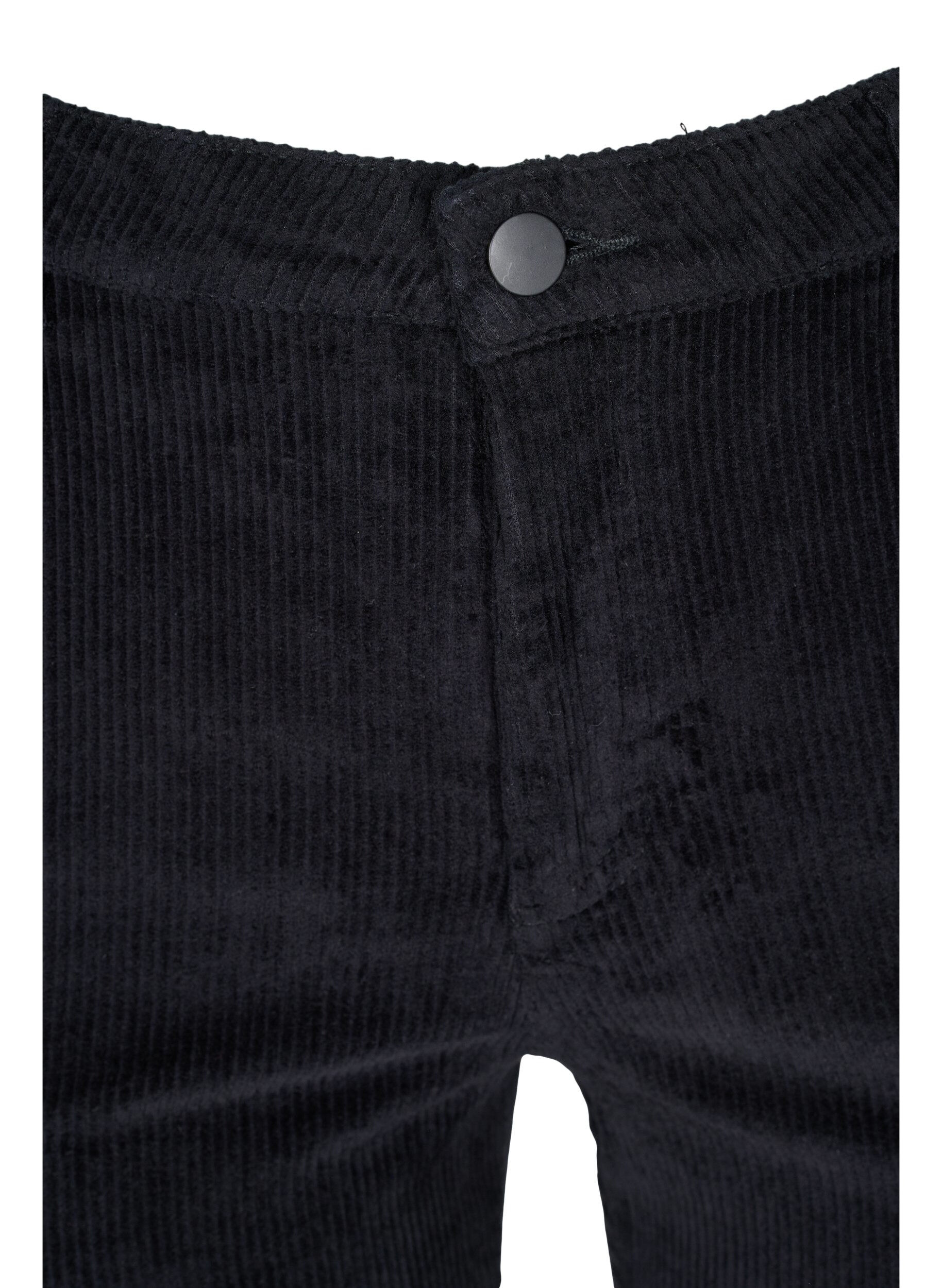 Zizzi Pantalon en velours &agrave; coupe bootcut, Black, Packshot image number 2