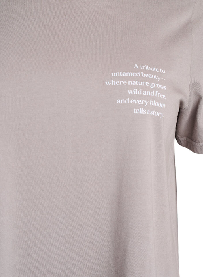 T-shirt en coton avec imprim&eacute; devant et dos, Gris clair, Packshot image number 2