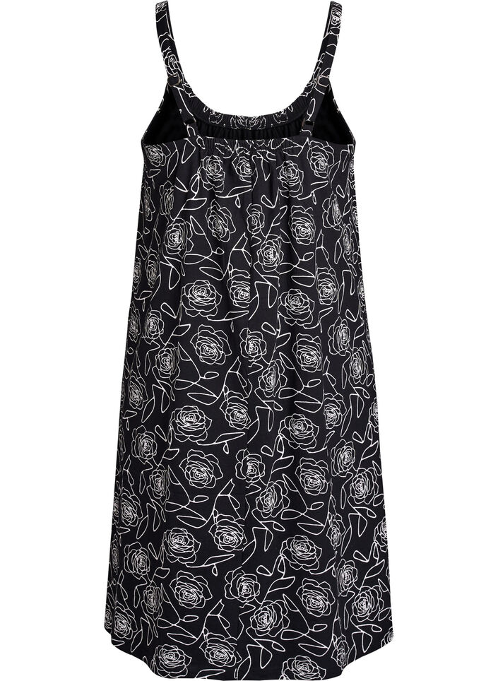 Robe &agrave; bretelles midi en coton bio, Noir, Packshot image number 1