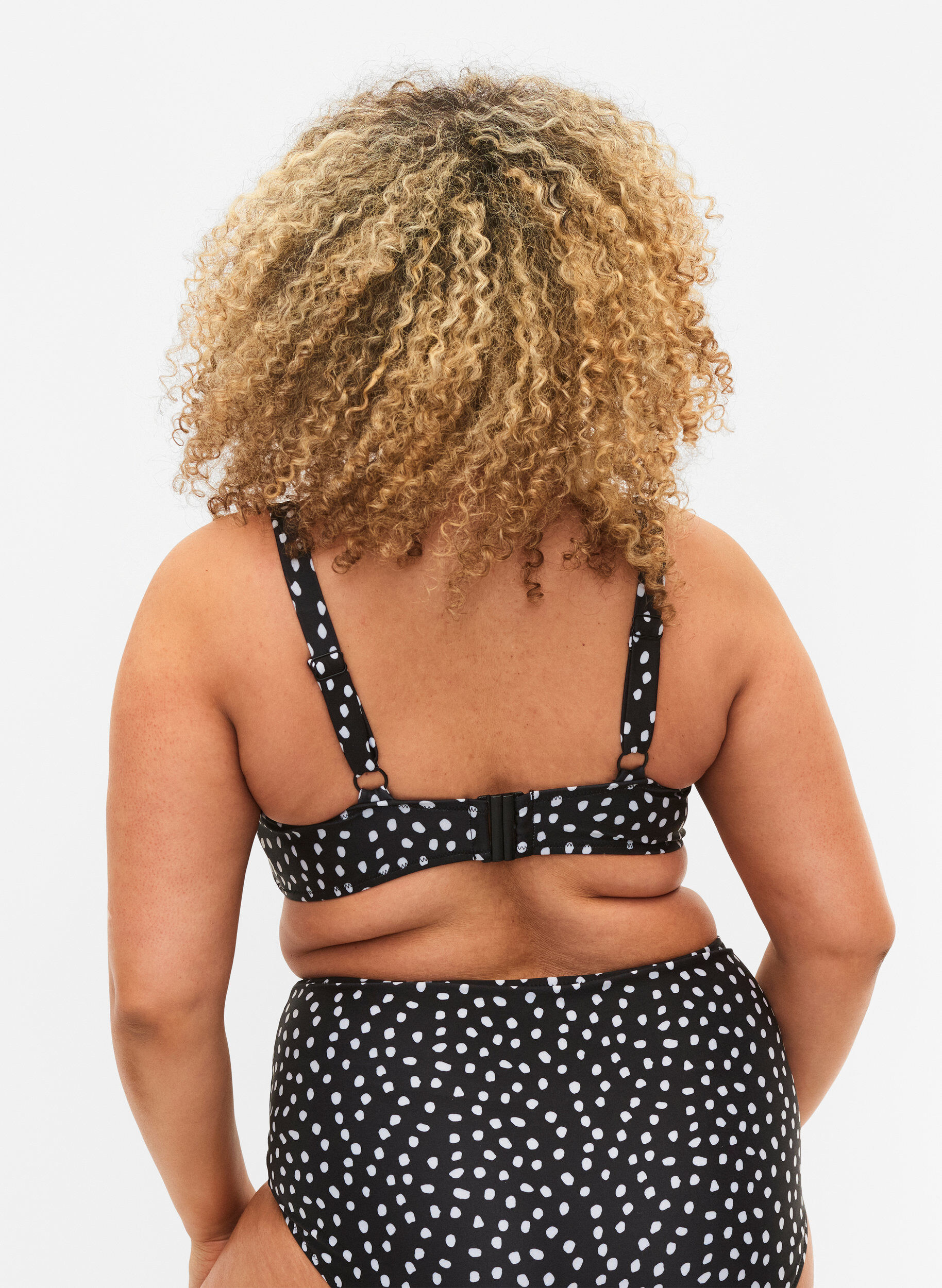 Zizzi Haut de bikini imprim&eacute;, Black White Dot, Model image number 1