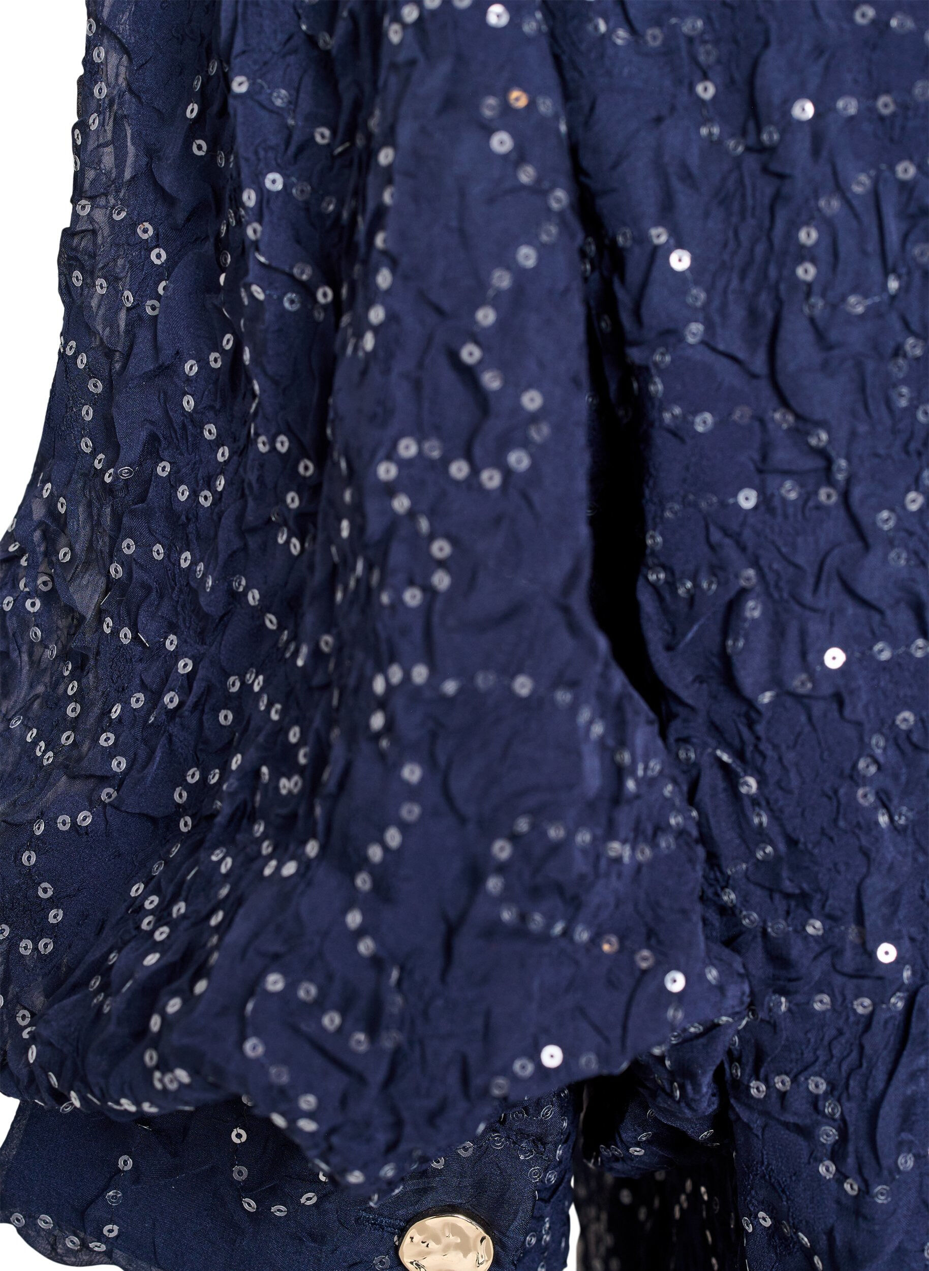 Zizzi Robe de soir&eacute;e courte &agrave; paillettes, Bleu, Packshot image number 3