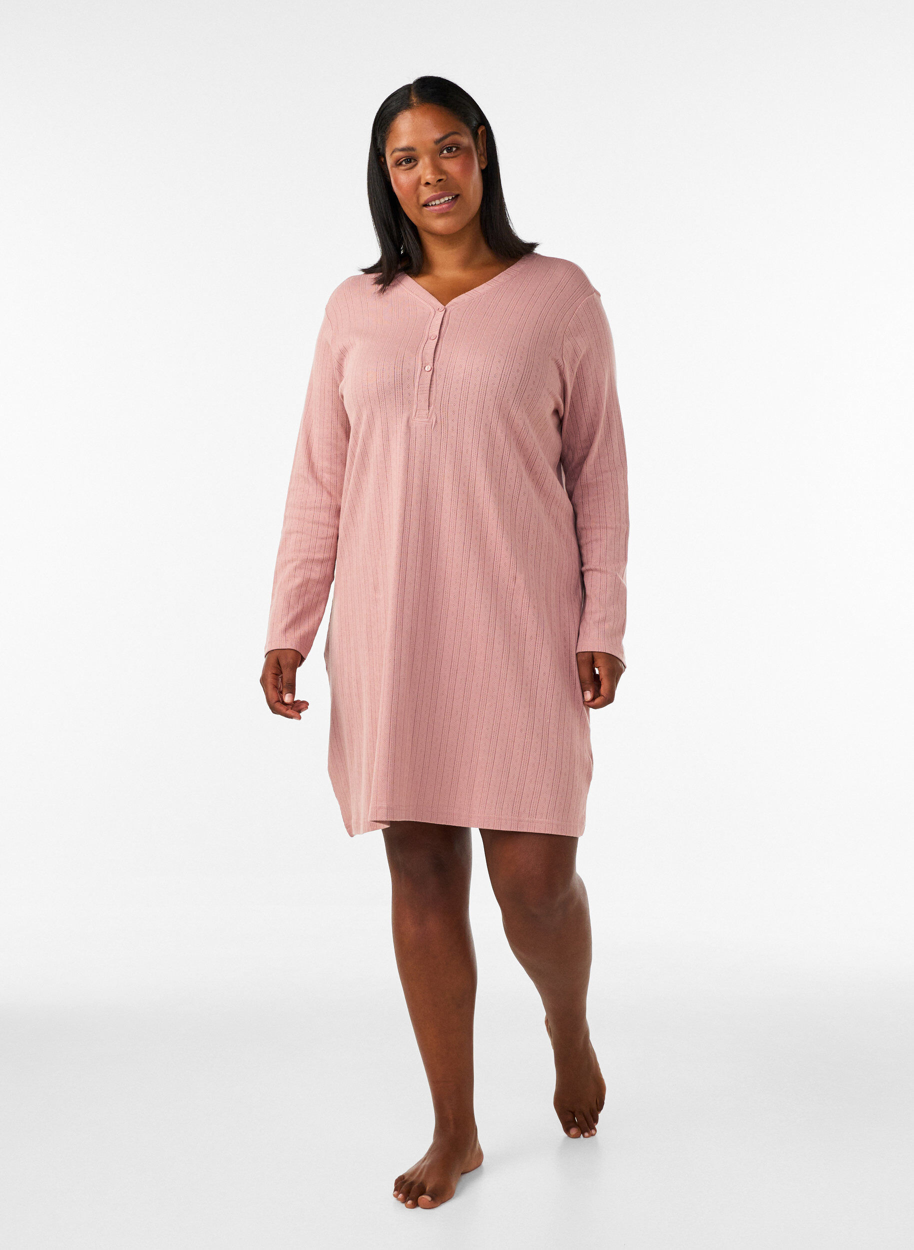 ZizziNuisette en coton biologique avec broderie ajour&eacute;e, Rose, Model image number 1