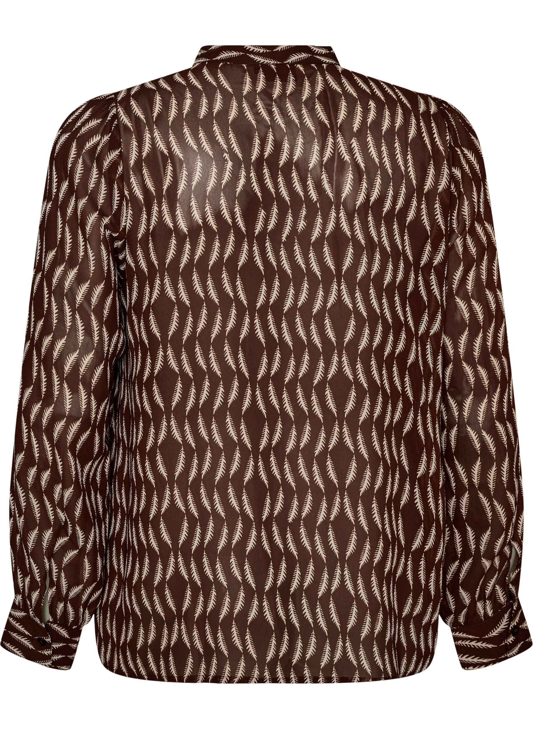 ZizziBlouse avec imprim&eacute; int&eacute;gral et patte de boutonnage courte, Marron, Packshot image number 1
