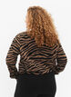 Chemise à col en V avec imprimé zèbre, Black/Brown Zebra, Model image number 1
