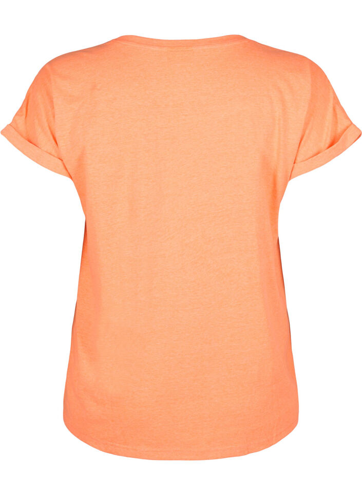 T-shirt en coton n&eacute;on, Corail, Packshot image number 1