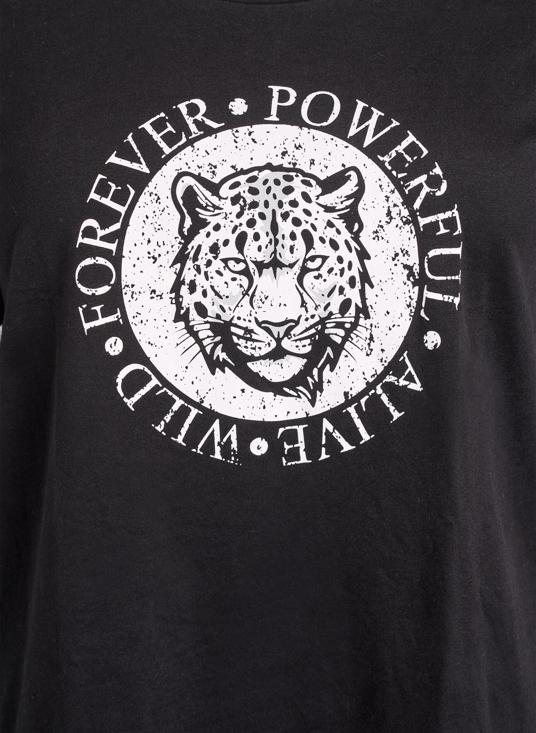 Zizzi FLASH - T-shirt imprim&eacute;, Noir, Packshot image number 2