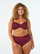 Culotte avec maille et finitions en dentelle brod&eacute;e, Bordeaux, Model image number 0