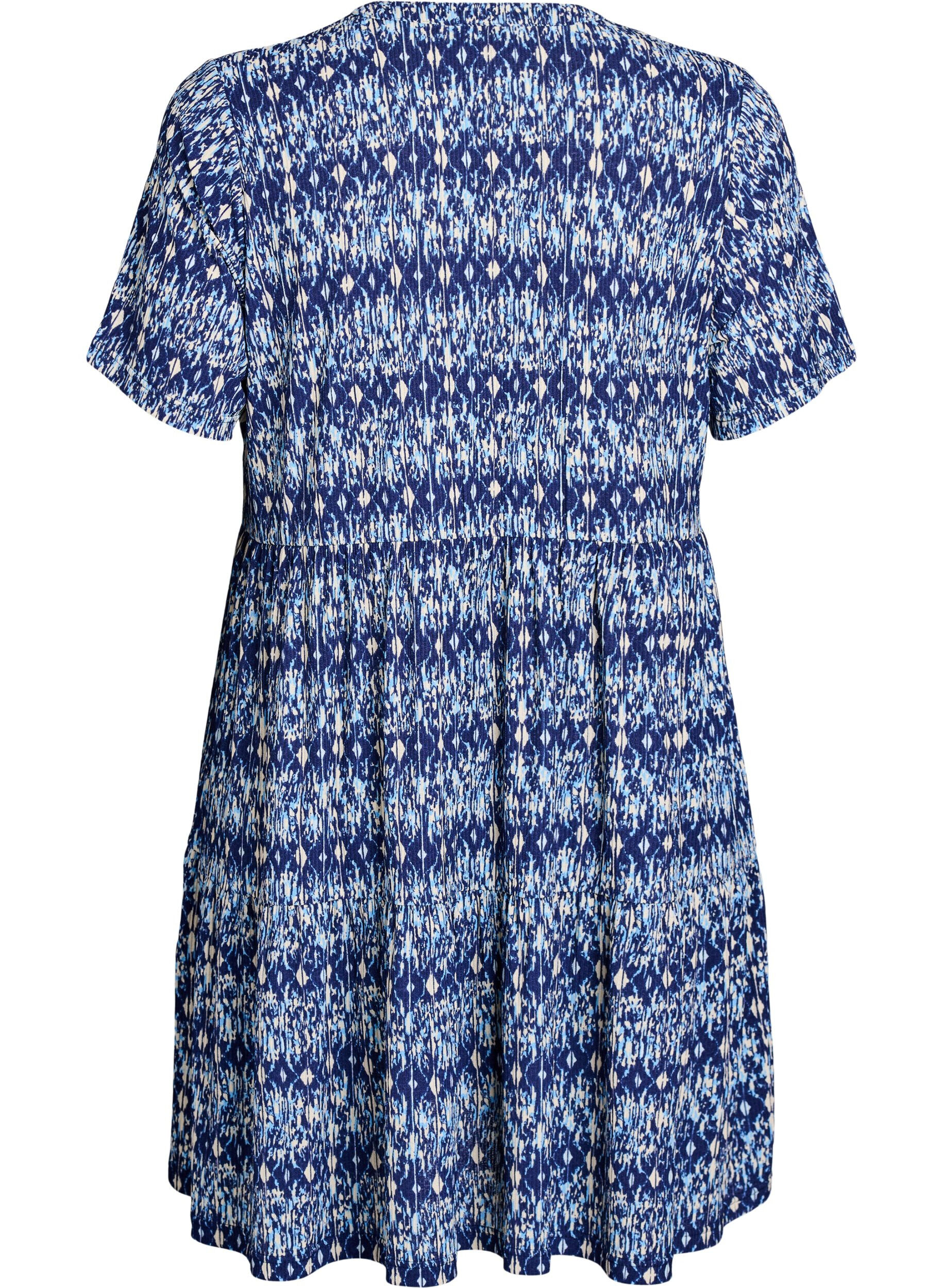 Zizzi Robe &agrave; motifs avec empi&egrave;cements, Bleu, Packshot image number 1