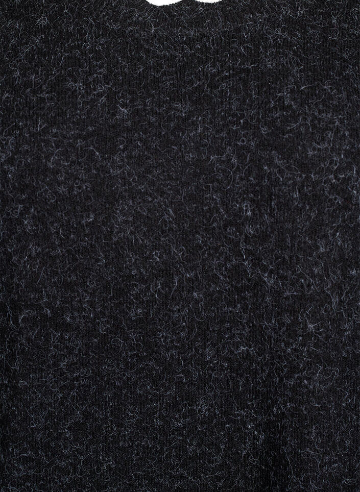 Robe courte en maille avec ourlet ondul&eacute; et fentes, Gris anthracite, Packshot image number 2