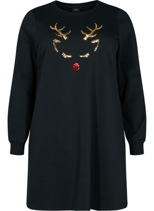 Robe pull de Noël, Black Reindeer, Packshot image number 0
