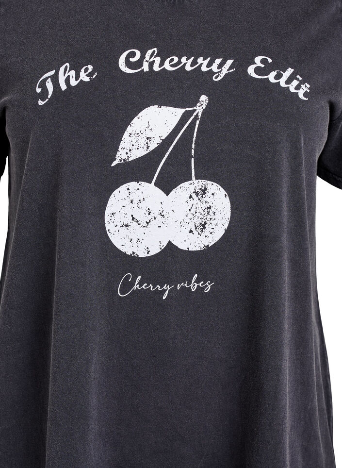 T-shirt en coton bio avec imprim&eacute;, Gris anthracite, Packshot image number 2