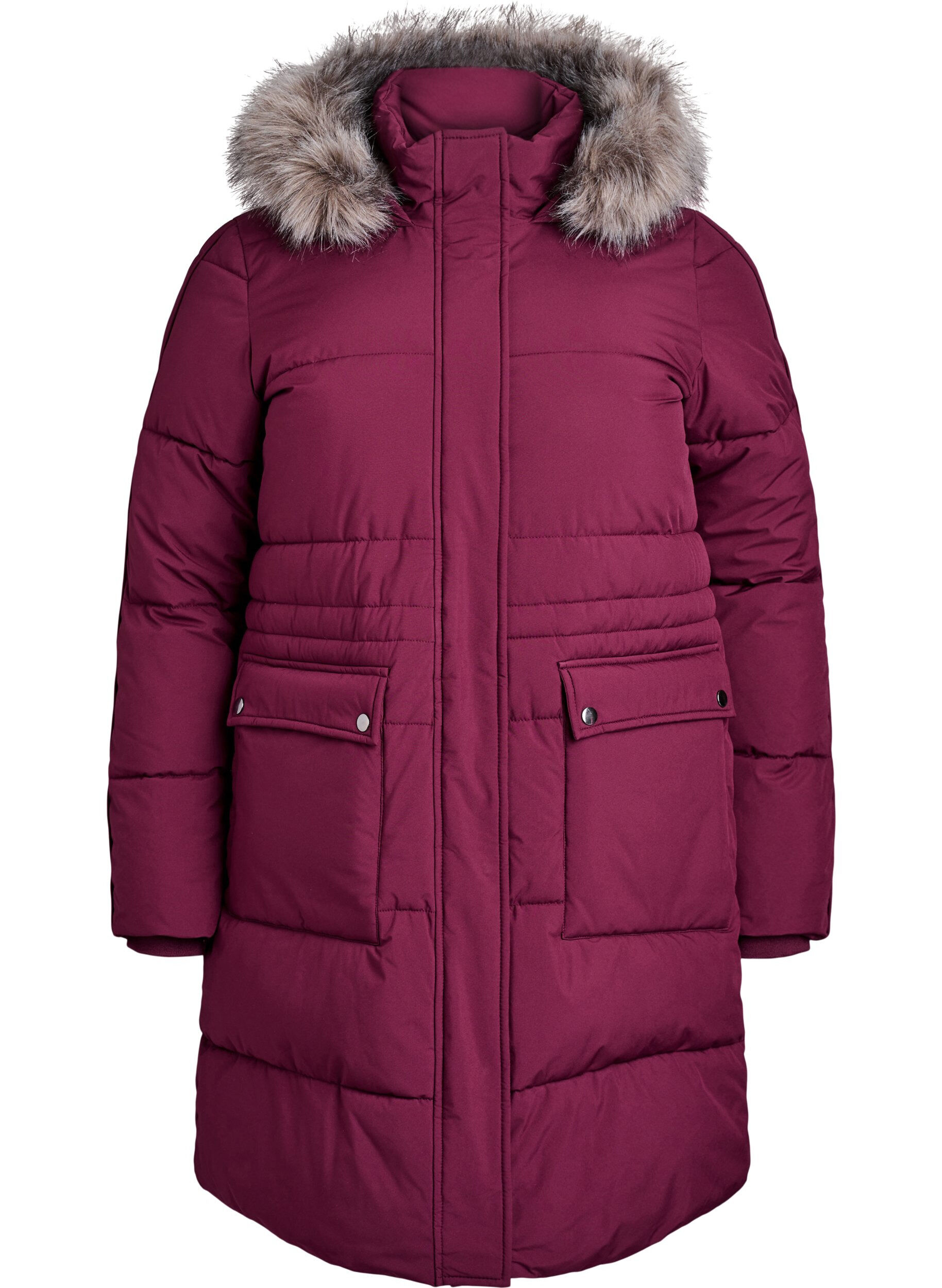 Parka d&eacute;perlante avec col en fausse fourrure