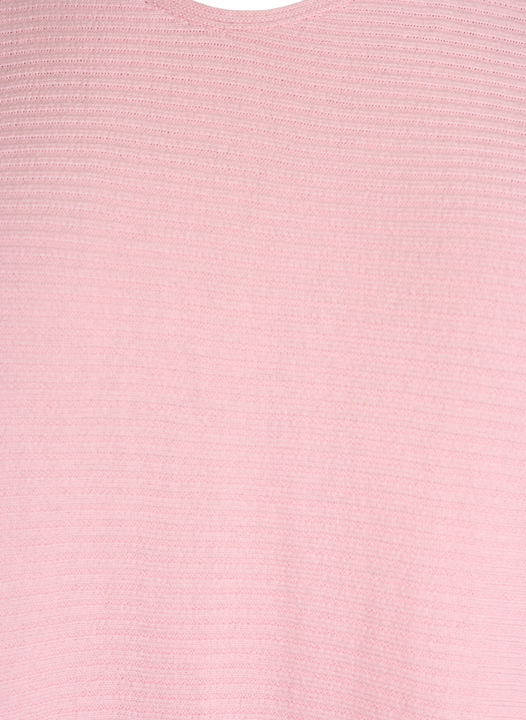 Zizzi Top en maille &agrave; col bateau et manches 1/2, Rose, Packshot image number 2