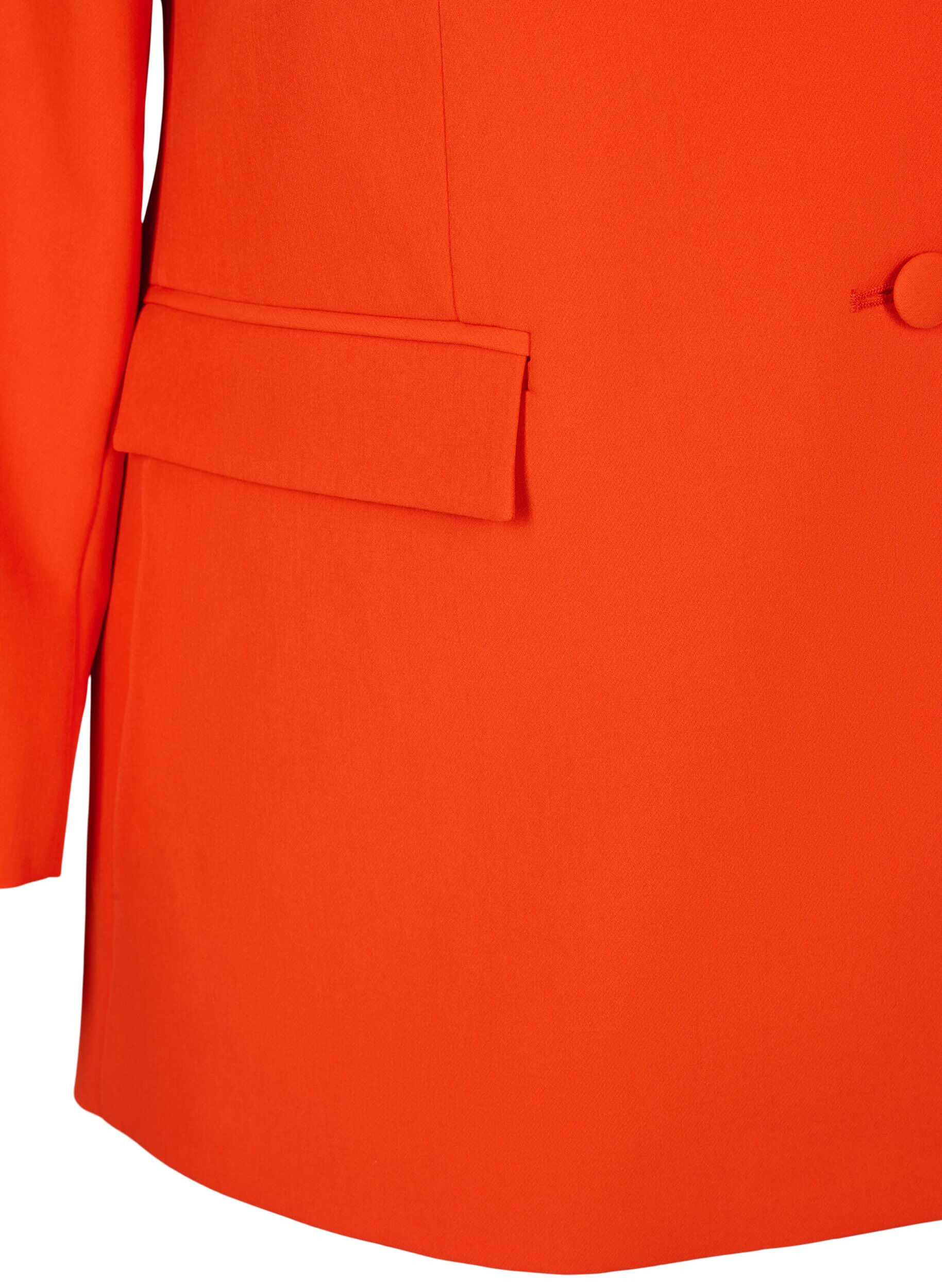 Zizzi Blazer classique avec fermeture &agrave; boutons, Orange.com, Packshot image number 3