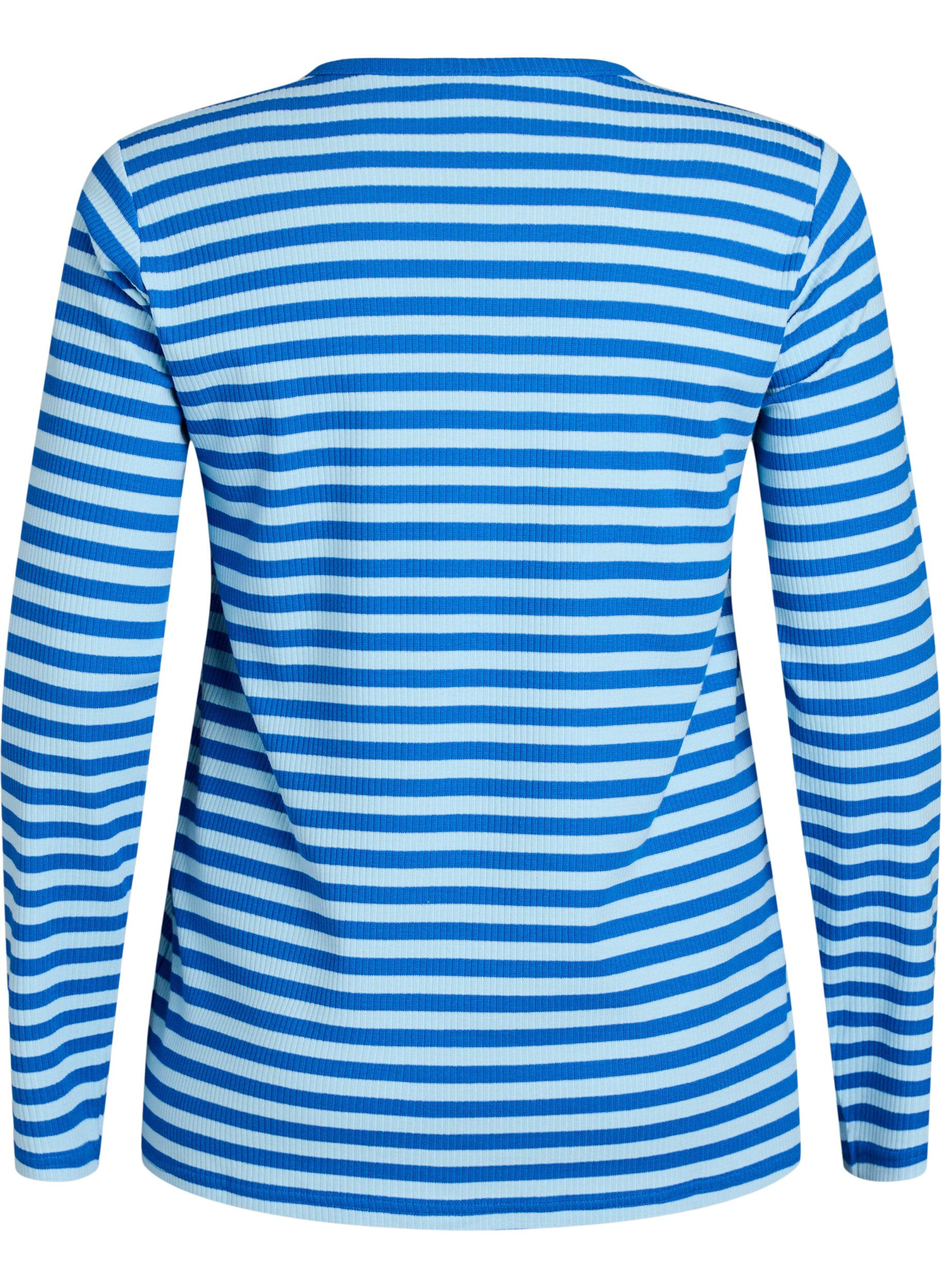 ZizziChemisier &agrave; rayures et &agrave; manches longues, Bleu Clair, Packshot image number 1