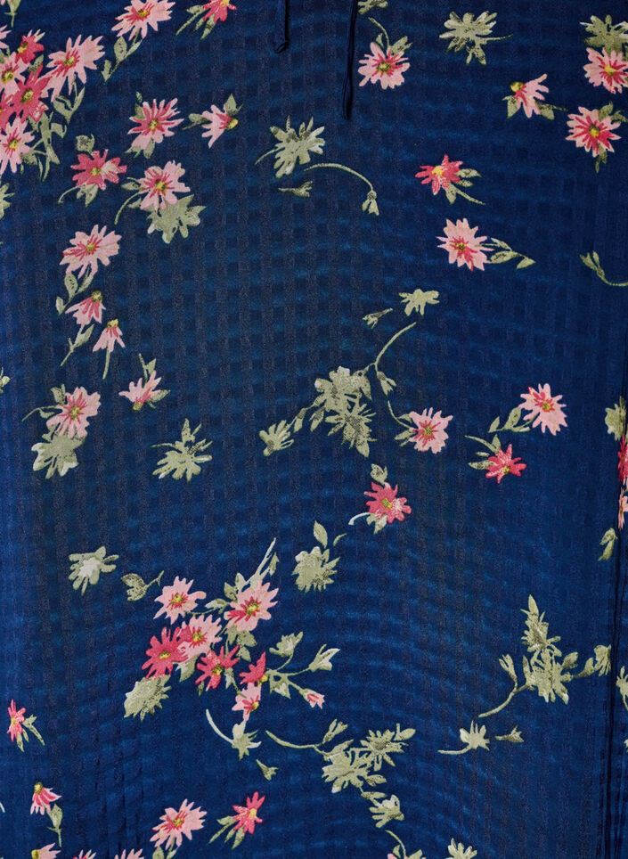 Tunique imprim&eacute;e florale en coupe A, Bleu, Packshot image number 2
