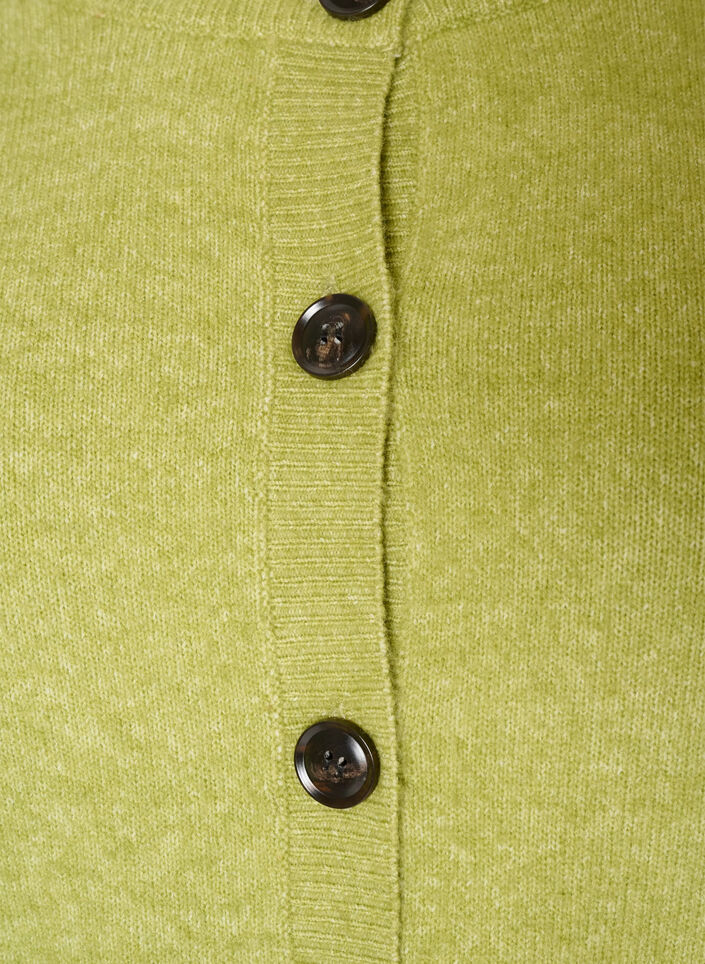 Cardigan avec boutons et devant arrondi, Vert clair, Packshot image number 2