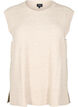 Gilet tricot&eacute; avec bords c&ocirc;tel&eacute;s, Beige, Packshot image number 0