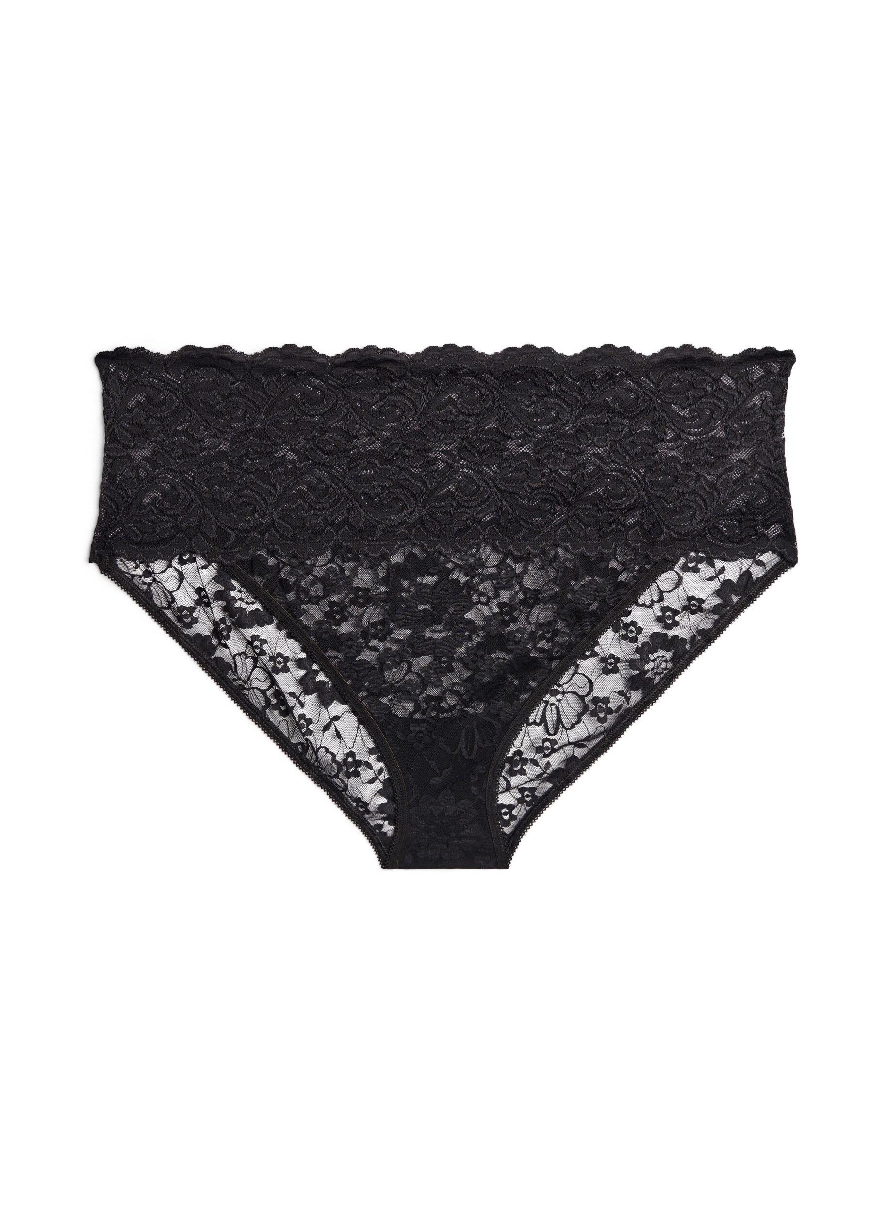 Zizzi Culotte hipster 3-pack en qualit&eacute; dentelle, Noir, Packshot image number 2