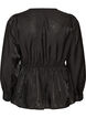 Blouse brillante en viscose &agrave; effet p&eacute;plum, Noir, Packshot image number 1