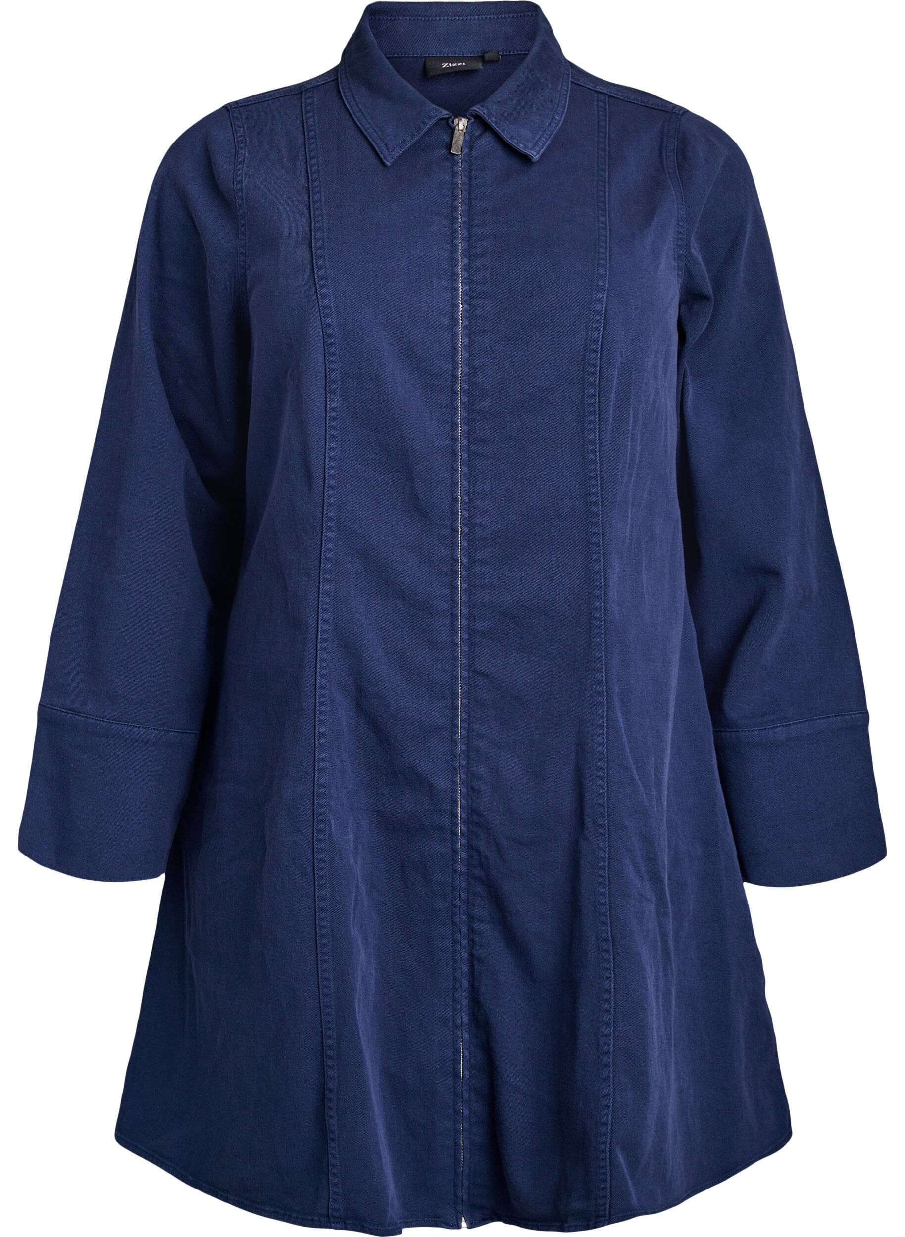 Robe courte en twill avec fermeture &eacute;clair