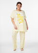 Pantalon de pyjama en jersey doux avec taille haute et imprim&eacute; fruits, Jaune clair, Model image number 0