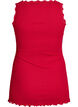Haut avec bordure en dentelle, Rouge, Packshot image number 1