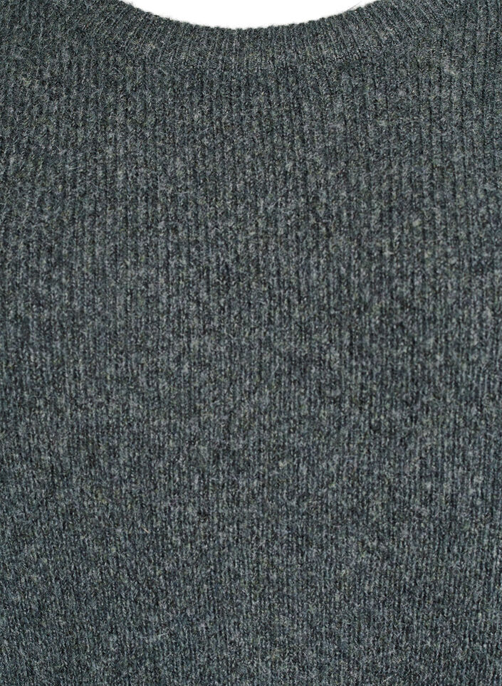 Blouse en maille chinée à col rond, Vert foncé, Packshot image number 2