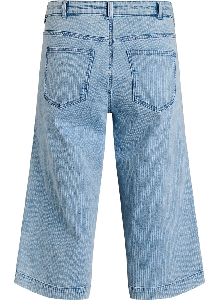 Jean jupe-culotte large &agrave; fines rayures, Bleu Clair, Packshot image number 1