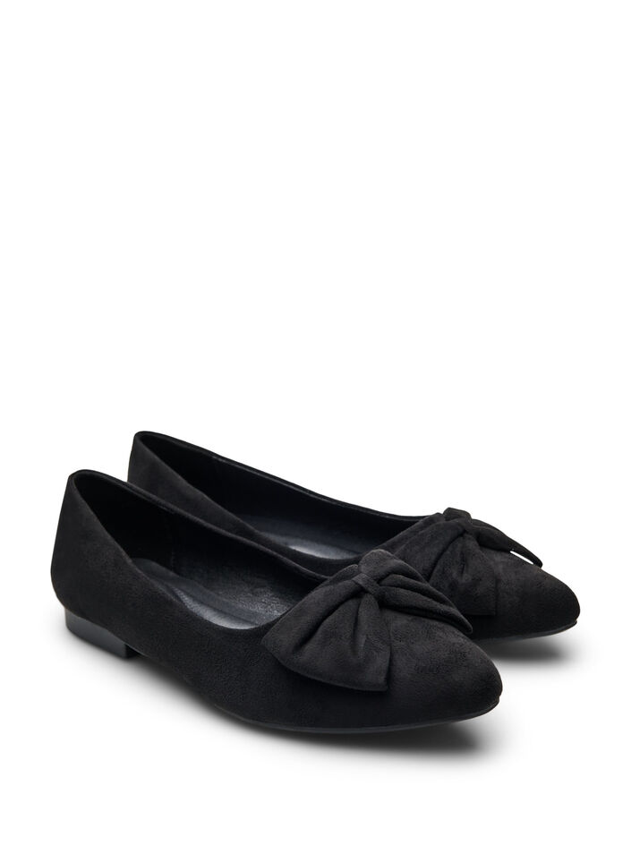 Large - Ballerines à nœud, Noir, Packshot image number 1