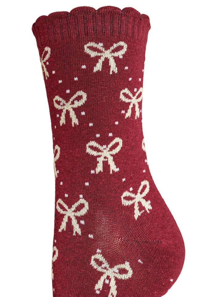 Lot de 2 paires de chaussettes de No&euml;l, Rouge, Packshot image number 2