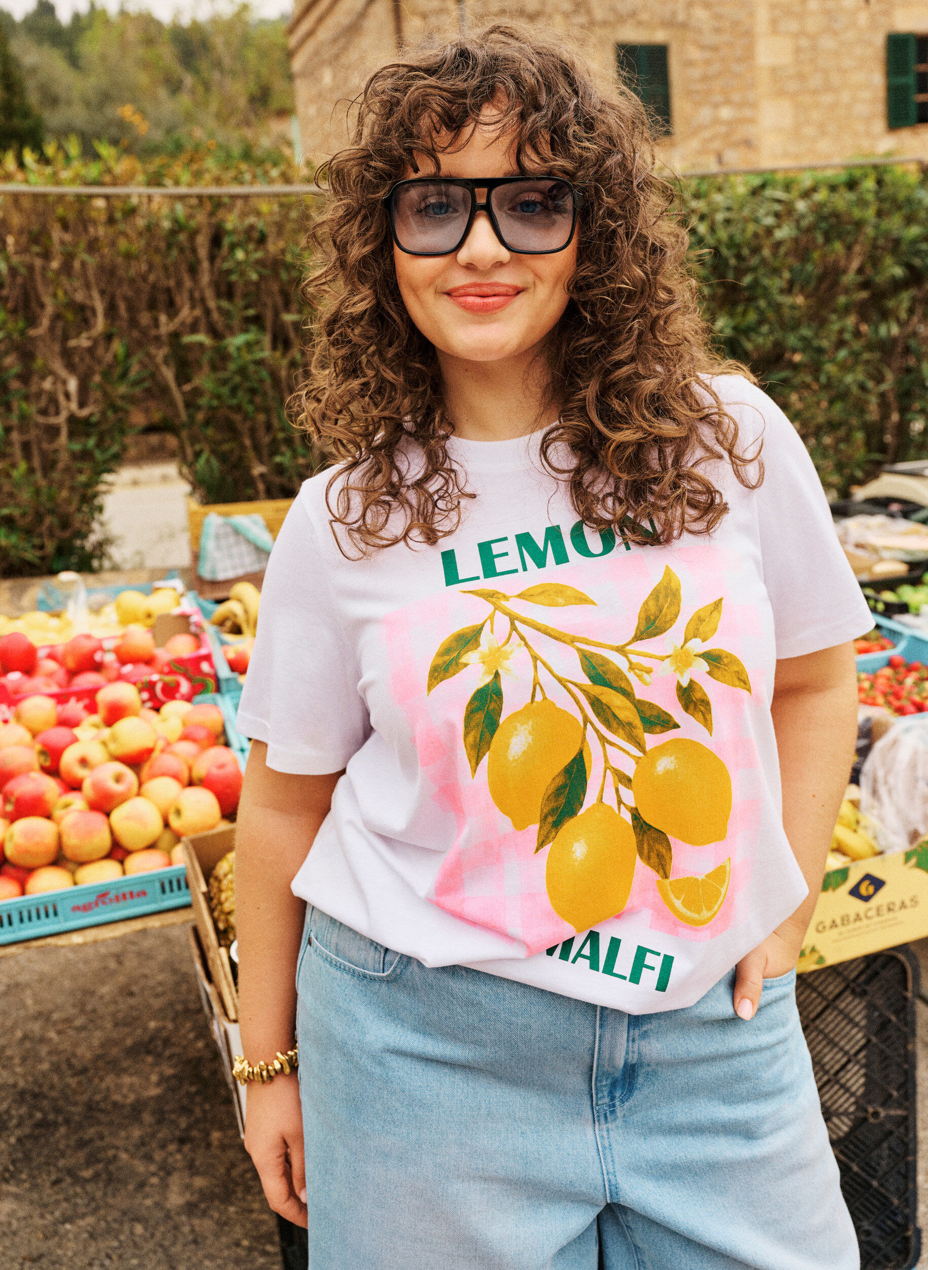 ZizziT-shirt en coton avec imprim&eacute;, Blanc, Image image number 0