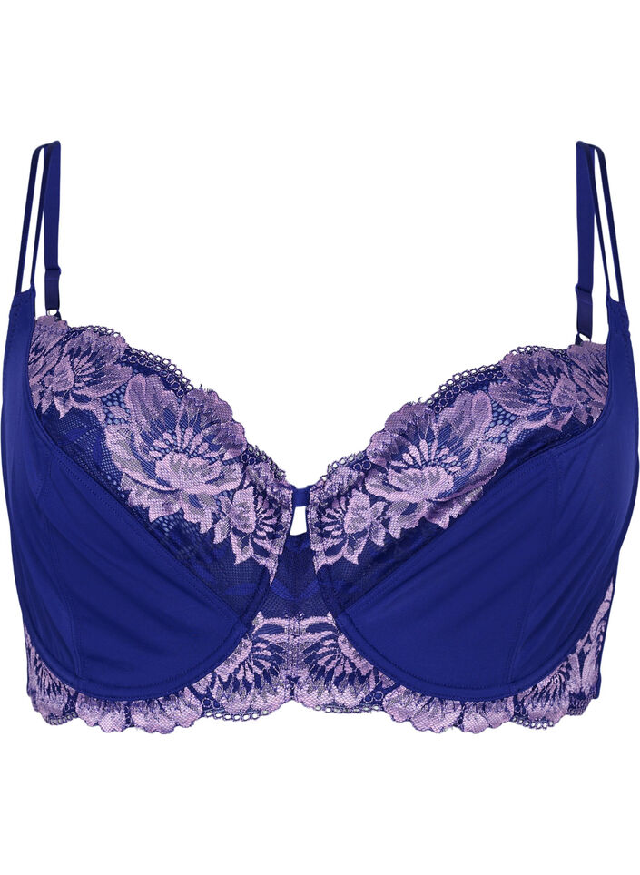Soutien-gorge intégral avec armature et dentelle, Clematis Blue ASS, Packshot image number 0