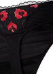 String en microfibre avec broderie florale, Noir, Packshot image number 2