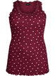 Top avec imprim&eacute; et bord en dentelle, Bordeaux, Packshot image number 0