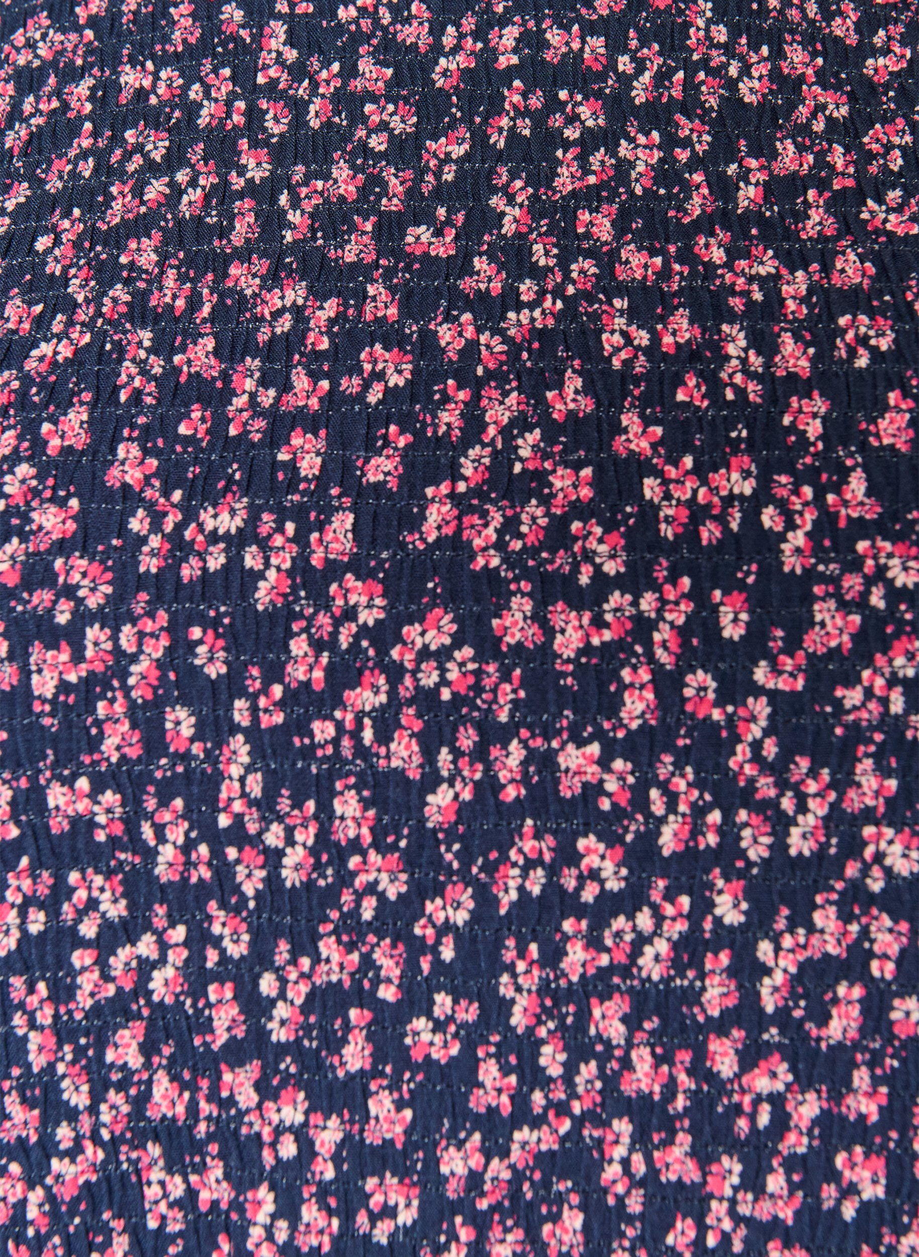 ZizziRobe avec haut smock&eacute; et imprim&eacute; &agrave; petites fleurs, Bleu, Packshot image number 2