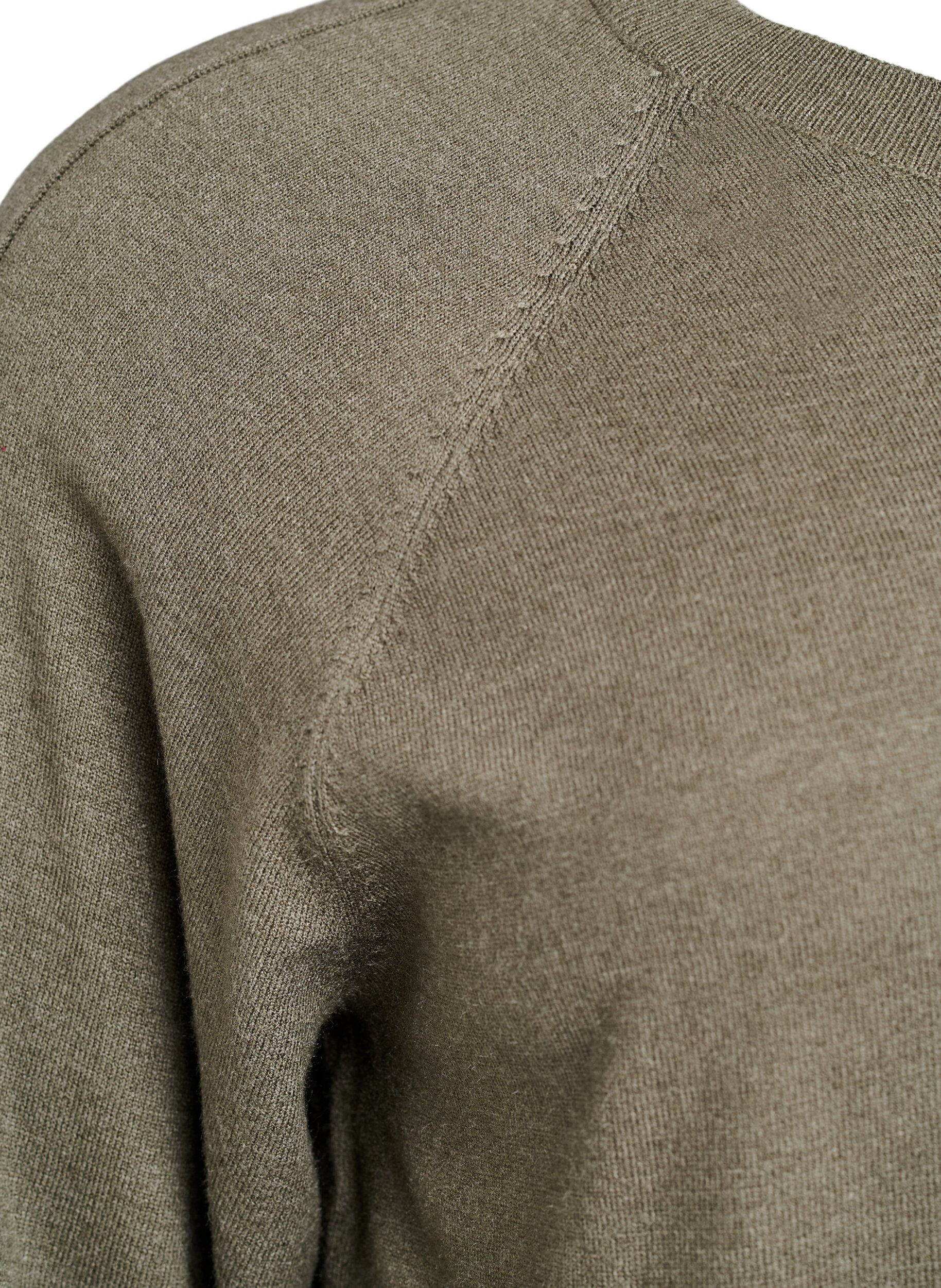 Zizzi Blouse en maille avec couture centrale et manches raglan, Vert Kaki, Packshot image number 3