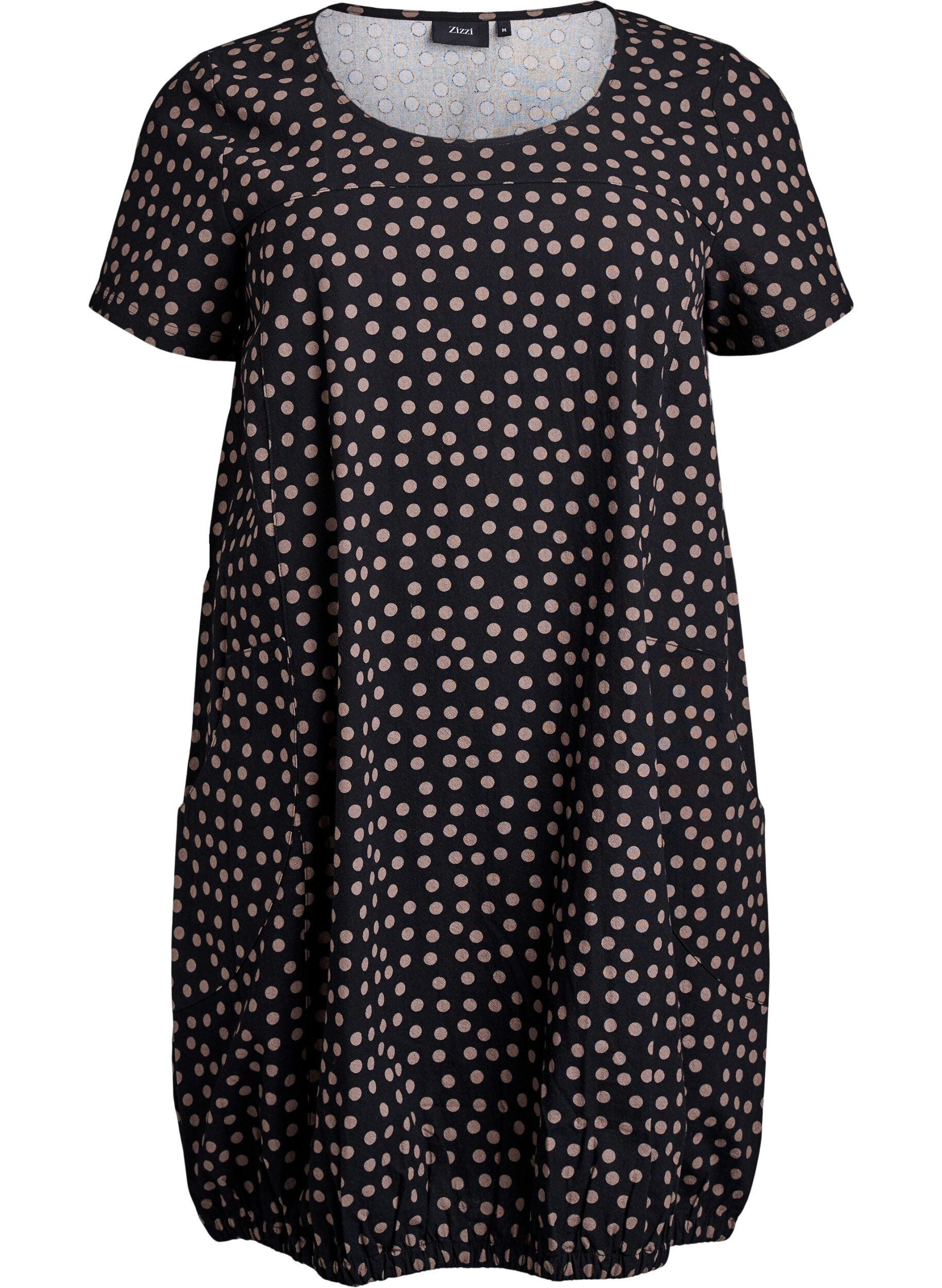 ZizziRobe en coton &agrave; manches courtes avec imprim&eacute;, Marron, Packshot image number 0