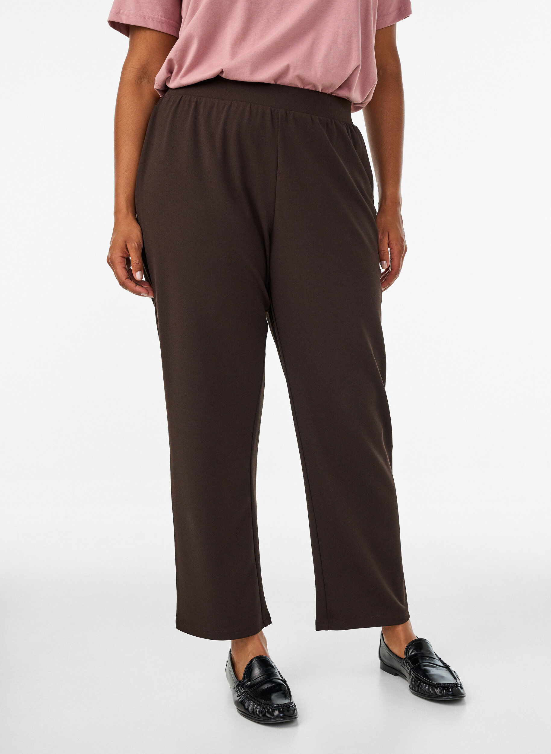 ZizziPantalon &agrave; coupe droite, Marron, Model image number 2