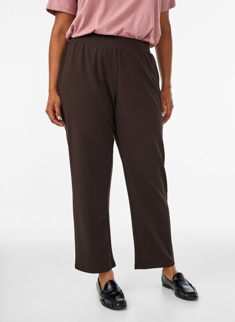 Pantalon &agrave; coupe droite, Marron, Model image number 2
