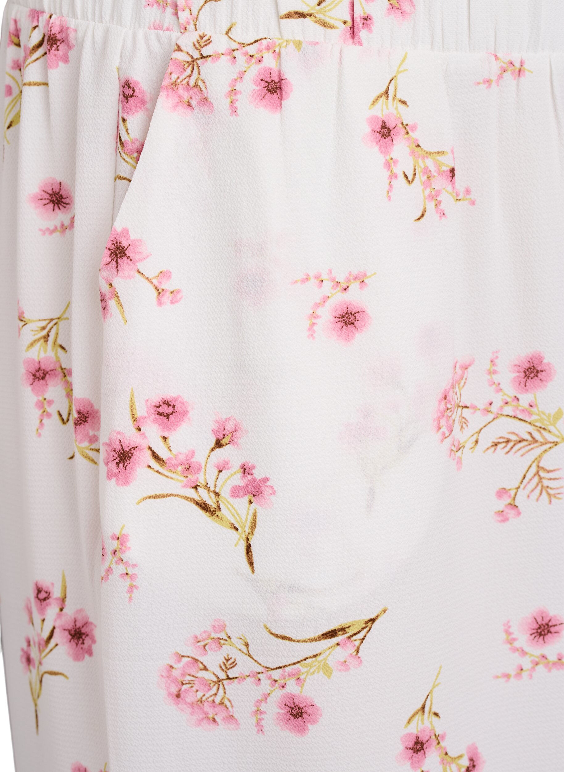 Zizzi Pantalon ample avec imprim&eacute;, Blanc, Packshot image number 2