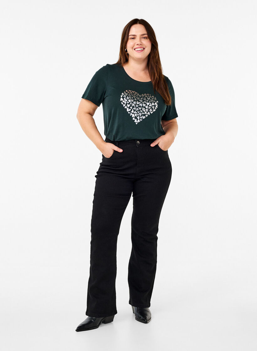 FLASH – T-shirt avec motif, Vert foncé, Model image number 1