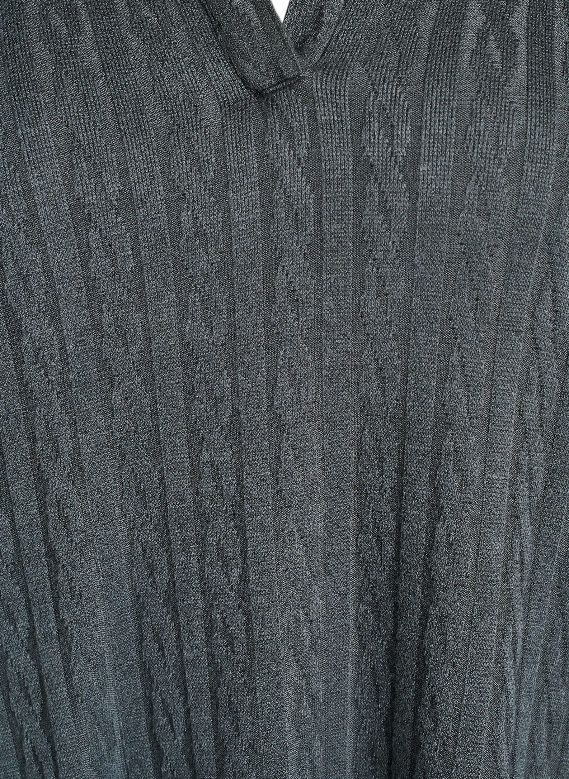 Zizzi Blouse en maille avec col et motif torsad&eacute;, Vert fonc&eacute;, Packshot image number 2