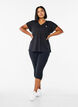 T-shirt de sport ample avec col en v, Noir, Model image number 1